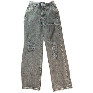 Hollister Ultra High-Rise Vintage Straight‎ Jeans W25 L27 Distressed Gray Denim